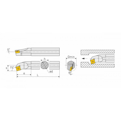 Расточная державка S32S-SSKCR12 Расточная державка S32S-SSKCR12